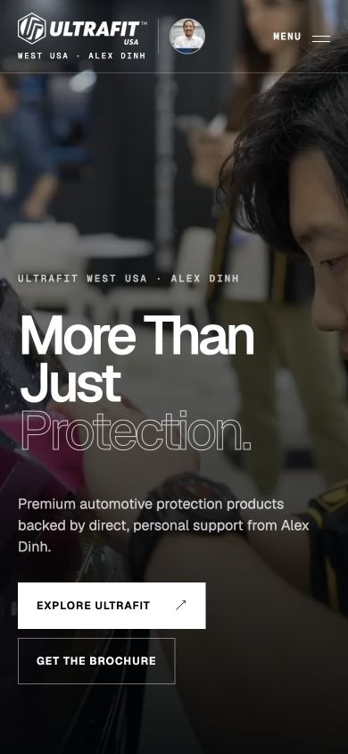 ULTRAFIT Alex mobile website layout