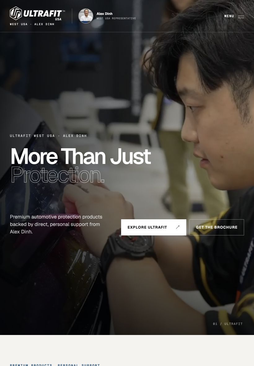 ULTRAFIT Alex tablet website layout